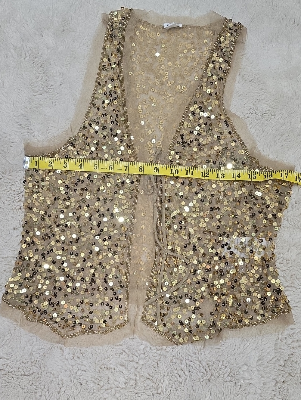 Kimchi Blue Gold Sequin Mesh Tank Top - Picture 2 of 7